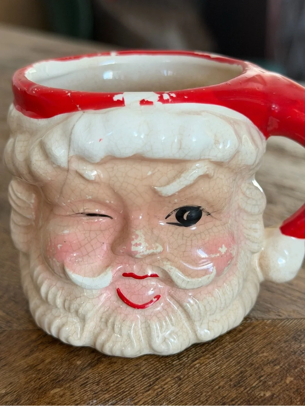 Vintage Napco Winking Santa Mug